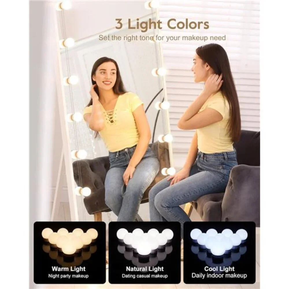 Hollywood Style Led Vanity Mirror Lights Kit - Vanity Lights Have 10 Dimmable